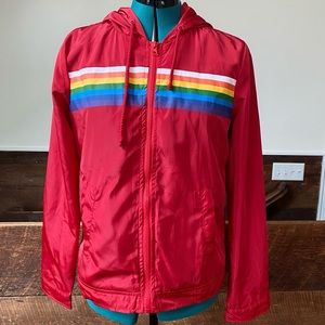 New Look 90’s Rainbow Hooded Windbreaker